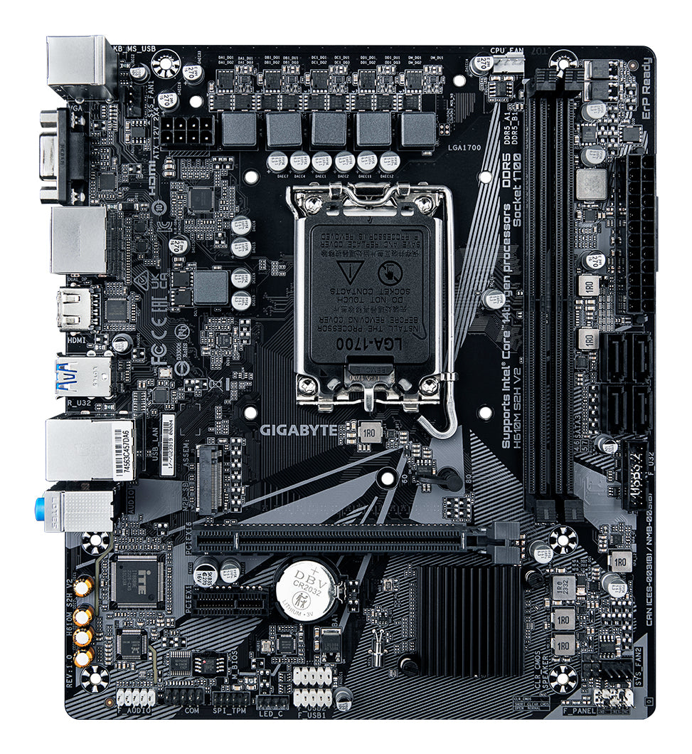 Gigabyte H610M S2H V2 Motherboard - Supports Intel Core 14th CPUs, 4+1+1 Hybrid