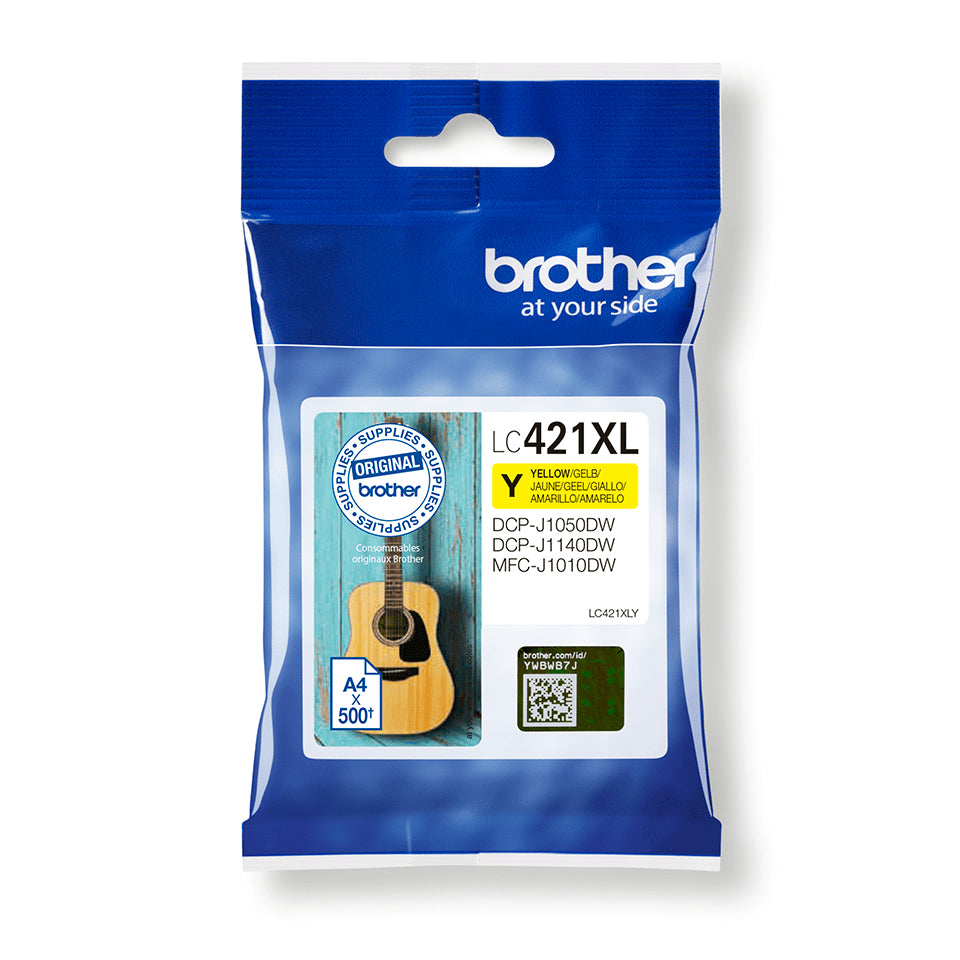 Brother LC-421XLY Yellow Ink Cartridge (500 pages, Brother DCP-J 1050)