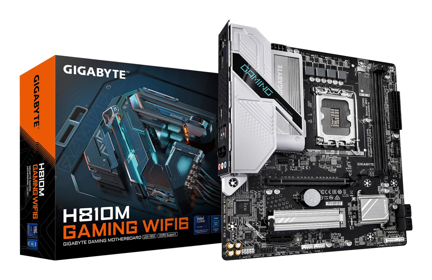 Gigabyte H810M GAMING WIFI6 Motherboard - Intel Core Ultra (Series 2) CPUs, 4+1+2