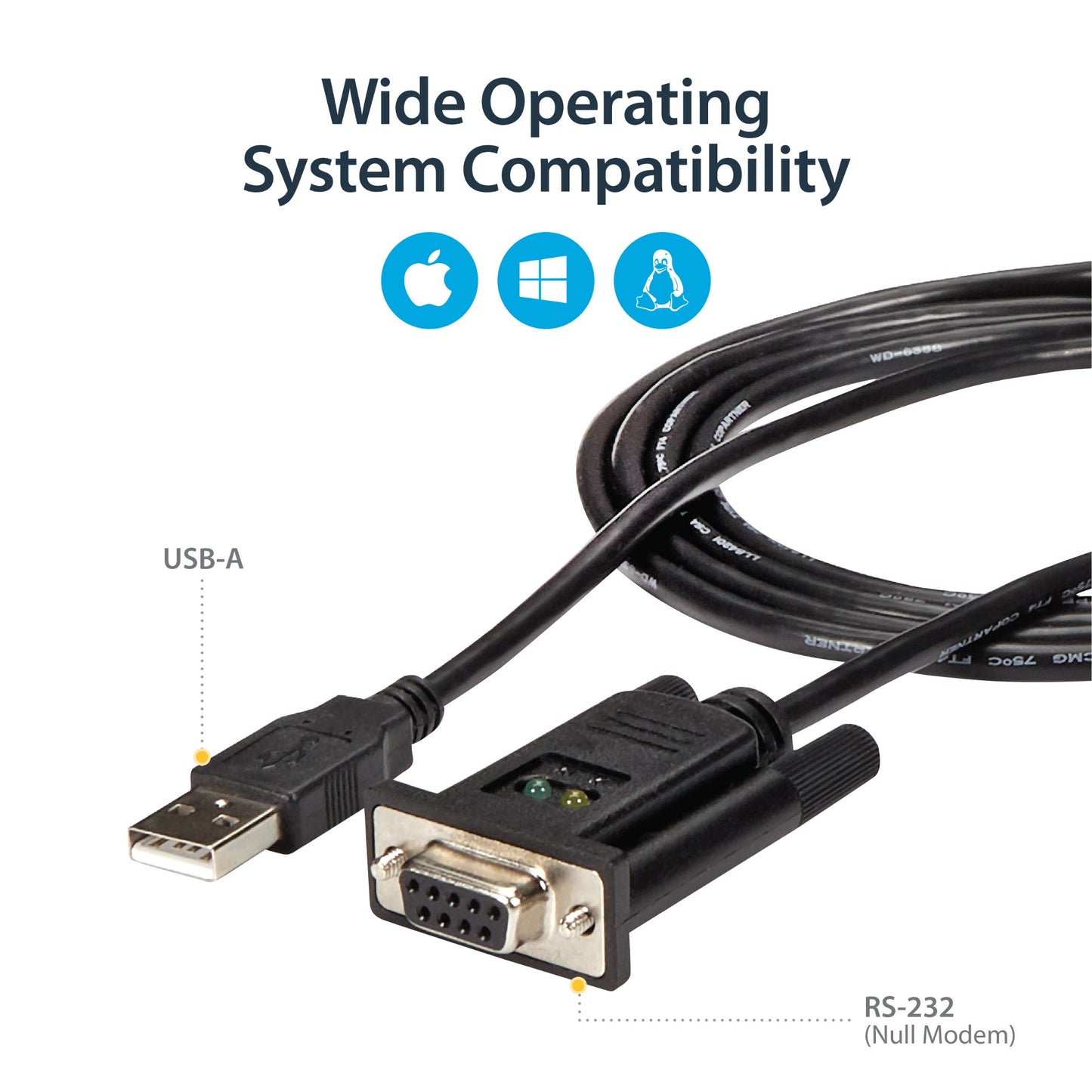 StarTech.com 6ft (1.8m) 1-Port USB to Serial RS232 Adapter, FTDI DB9 Serial DCE Cable