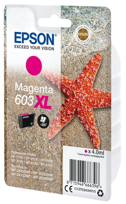 Epson C13T03A34010/603XL Magenta Ink Cartridge (350 pages, Epson XP 2100)