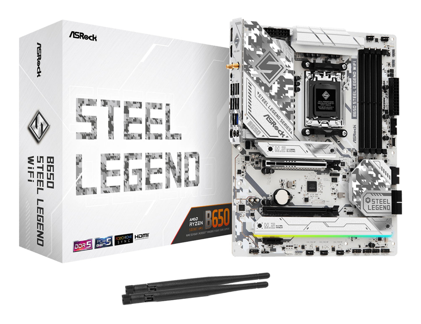Asrock B650 Steel Legend WiFi AMD B650 Socket AM5 ATX Motherboard