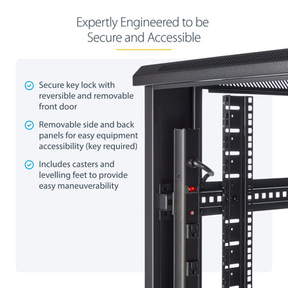 StarTech.com 42U Enterprise-Grade Server Rack Cabinet, 19in Enclosed 4-Post Rack