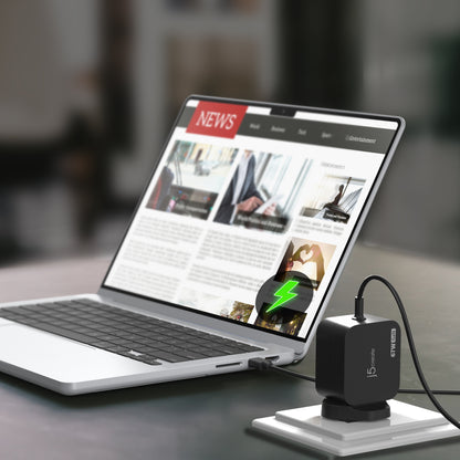 j5create JUP1565DCF3A-FN 67W GaN PD USB-C® Mini Charger with 3 Types of DC Connector