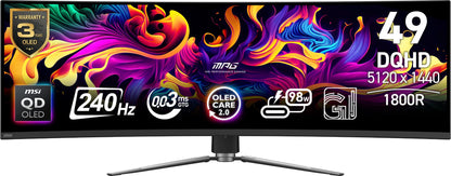 MSI MPG 491CQPX QD-OLED 49" DQHD OLED 240Hz Curved Monitor