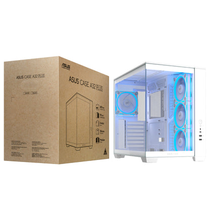 ASUS A32 Plus TG ARGB White Midi Tower PC Case