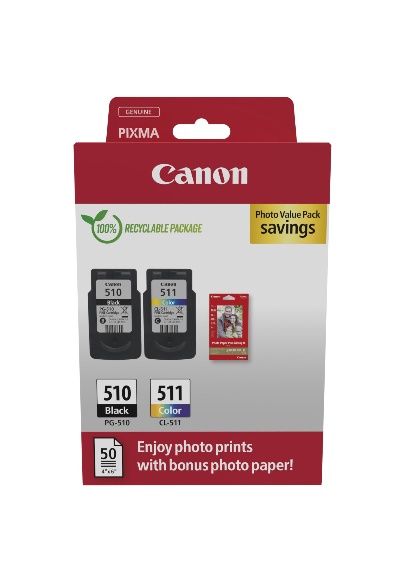 Canon 2970B017/PG-510+CL-511 Black Ink Cartridge (220 pages, Canon Pixma MP 240)