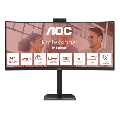 AOC E4 CU34E4CW 34" UWQHD VA 120Hz Curved Monitor
