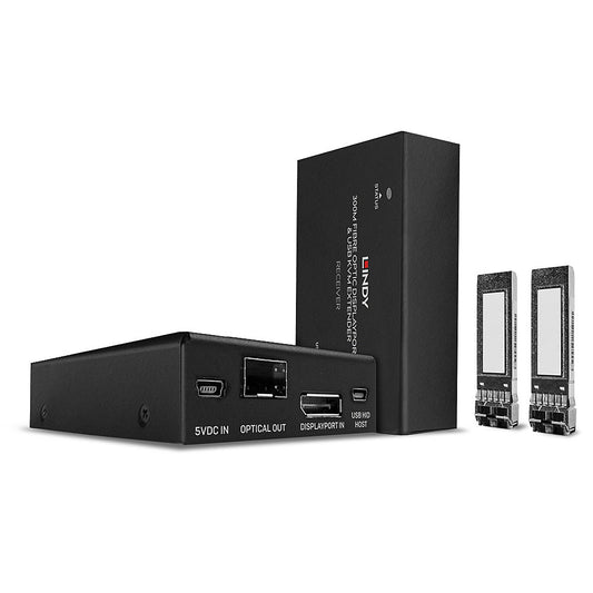 Lindy 300m Fibre Optic DisplayPort 1.2 and USB KVM Extender KVM Switch