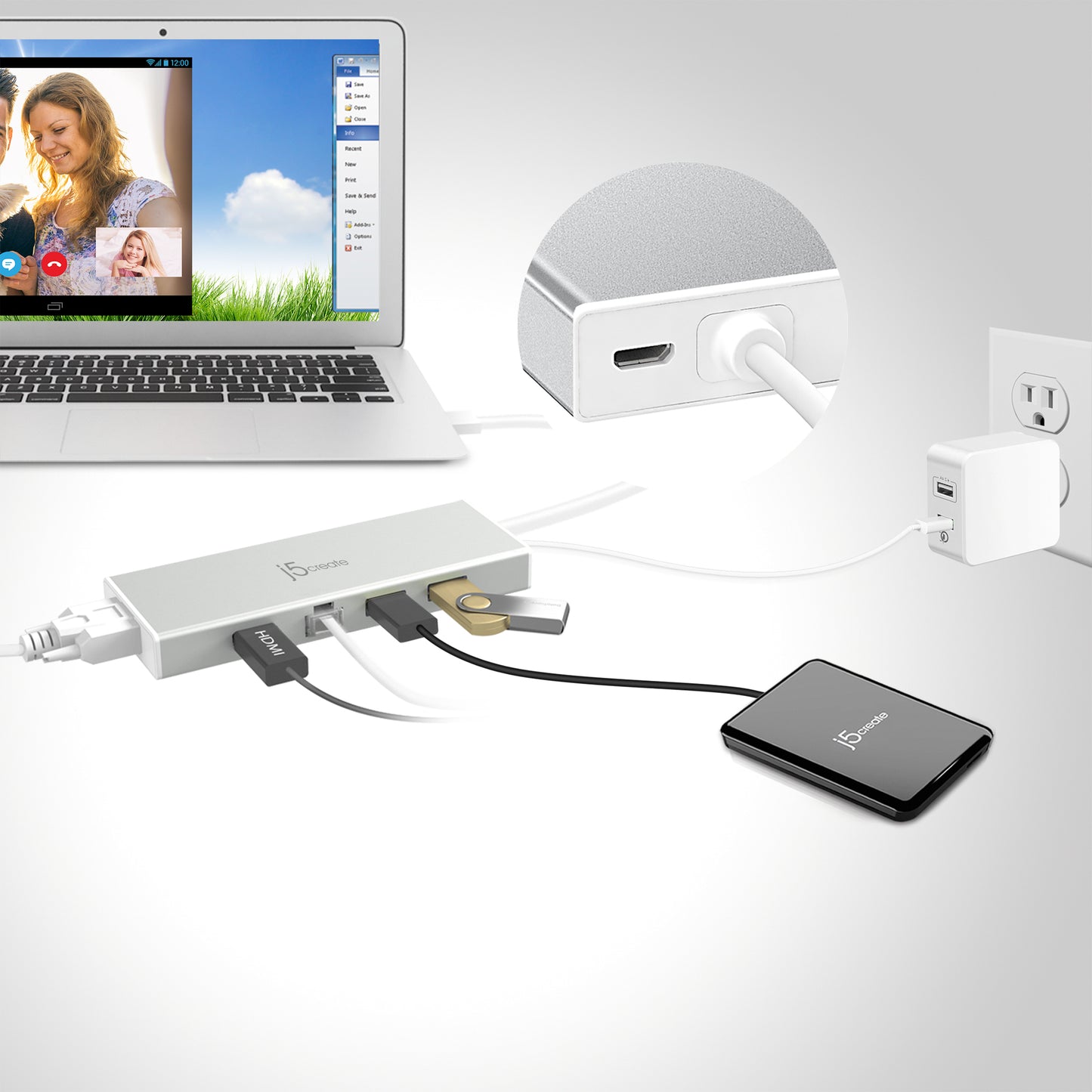 j5create JUD380 USB™ Mini Docking Station