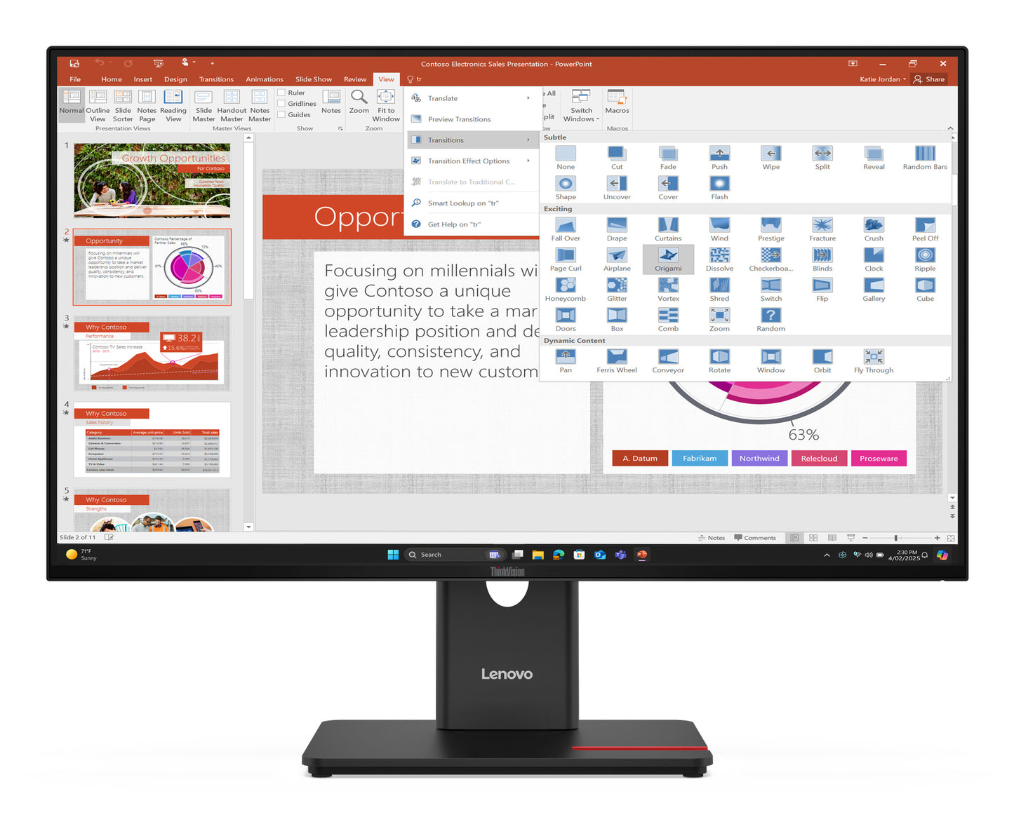 Lenovo ThinkVision T27-40 27" Full HD IPS 120Hz Monitor