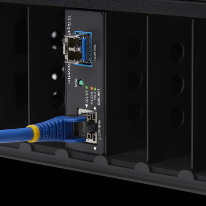 StarTech.com 10GbE Multi-Gigabit Open SFP+ Fiber Media Converter, Standalone Networking