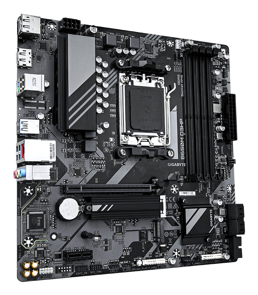 Gigabyte B650M D3HP Motherboard - AMD Ryzen 9000 Series CPUs, 5+2+2 Phases VRM, up