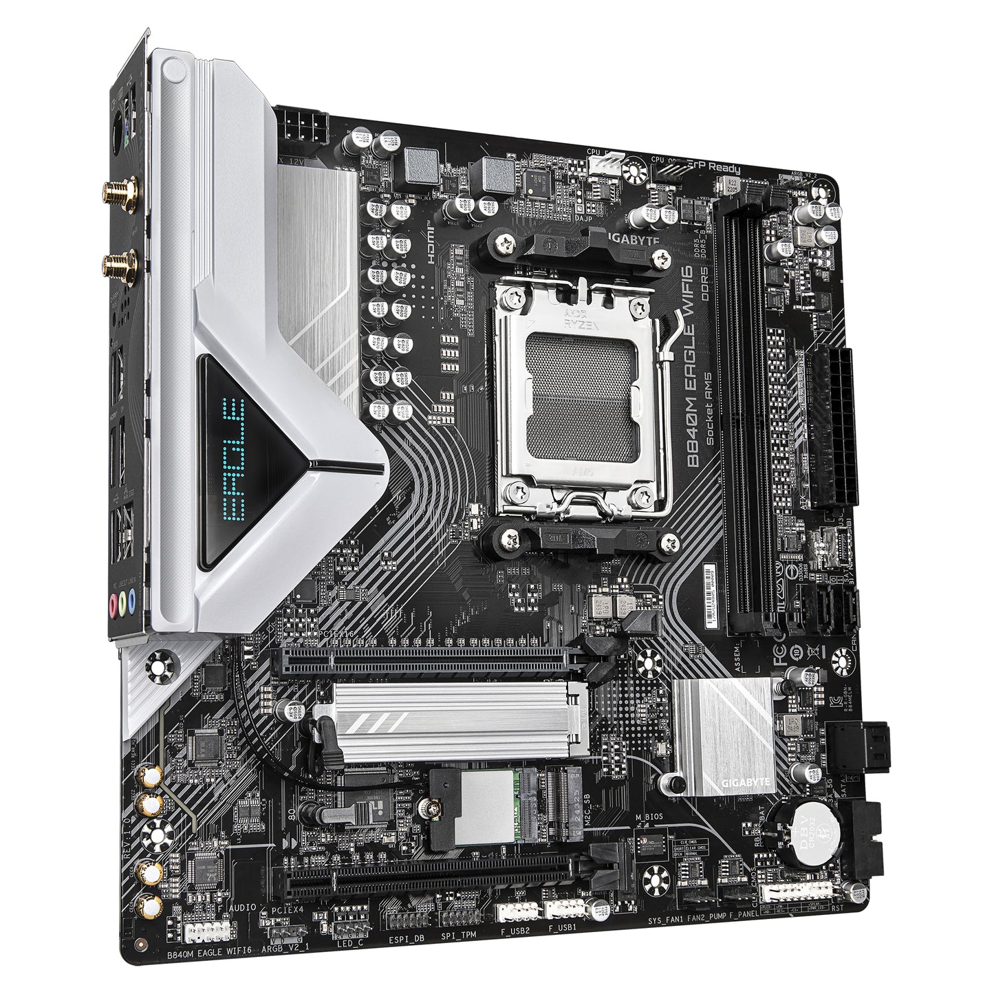 Gigabyte B840M EAGLE WIFI6 Motherboard - AMD Ryzen 9000 CPUs, 5+2+2 Phases VRM, up