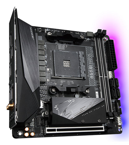 Gigabyte B550I AORUS PRO AX Motherboard - AMD Ryzen 5000 CPUs, 8 Phases VRM, up to