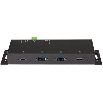 StarTech.com 4 Port USB C Hub 10Gbps - Metal Industrial USB-C Hub - 2x USB-C & 2x
