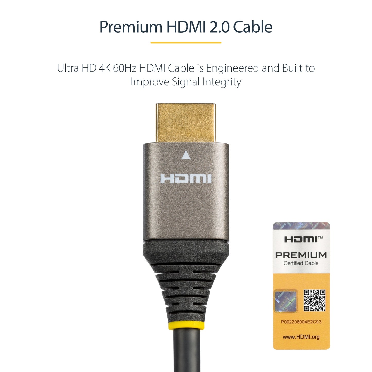StarTech.com 16.4ft (5m) Premium Certified HDMI 2.0 Cable, High-Speed Ultra HD 4K