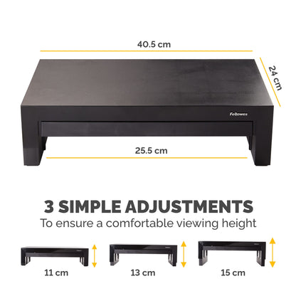 Fellowes Computer Monitor Stand with 3 Height Adjustments - Designer Suites Monitor Mount