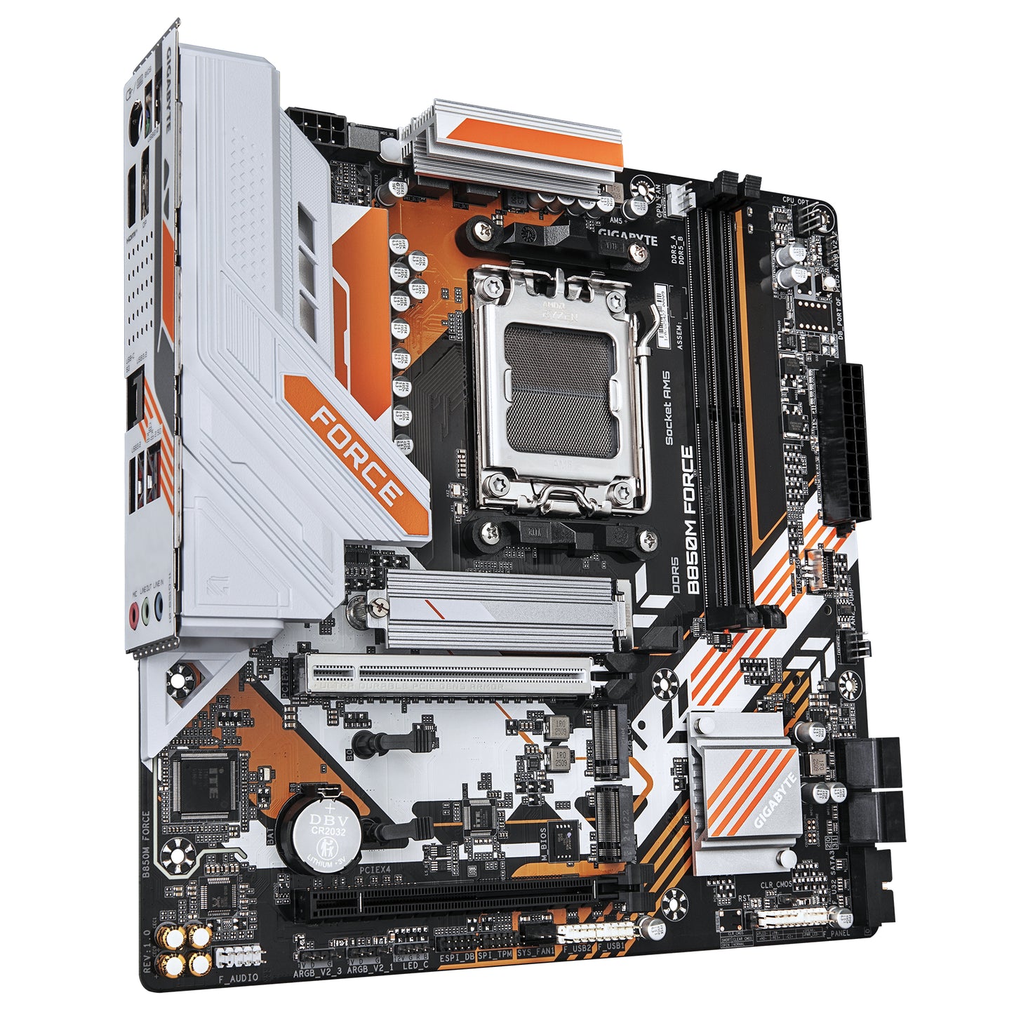 Gigabyte B850M FORCE Motherboard - AMD Ryzen 9000 Series CPUs, 8+2+2 Phases Digital