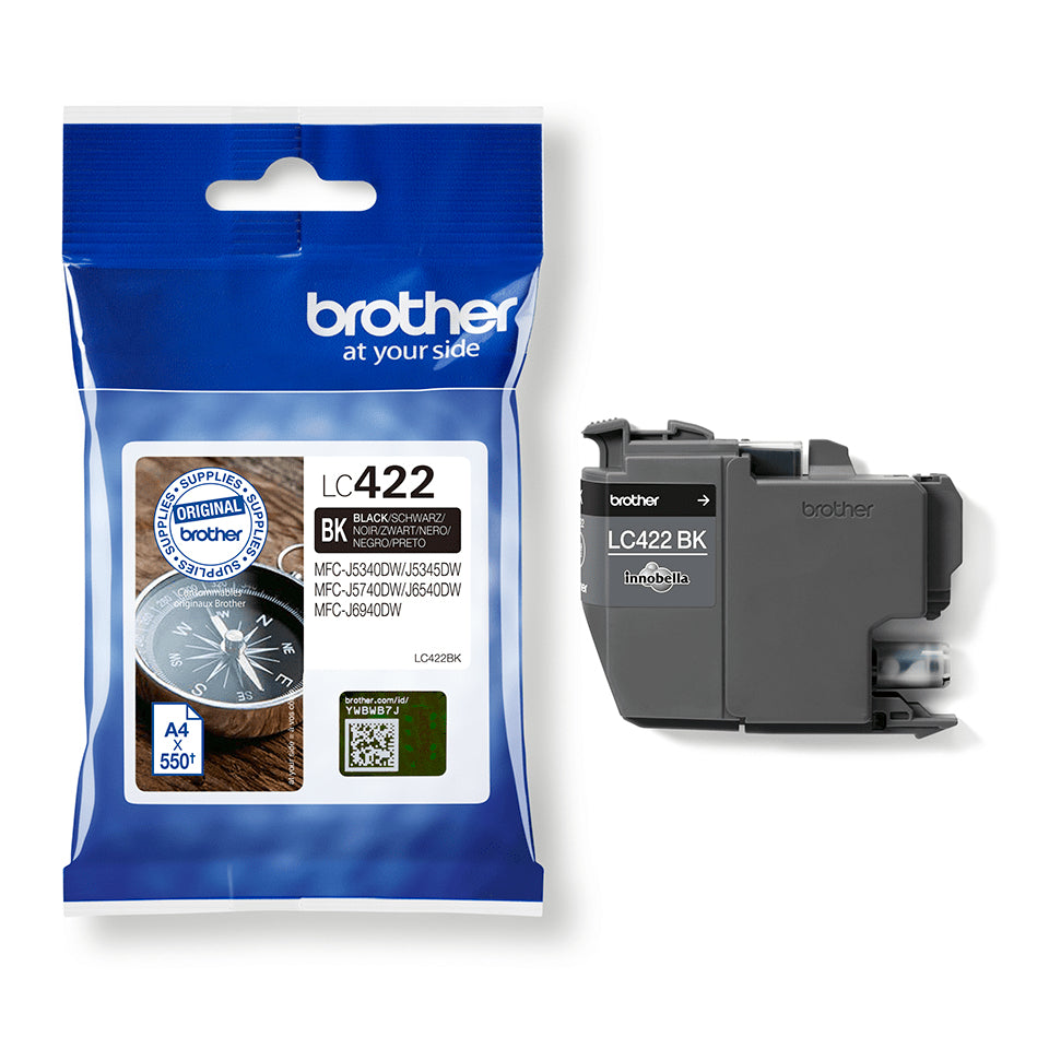 Brother LC-422BK Black Ink Cartridge (550 pages, Brother MFC-J 5340)