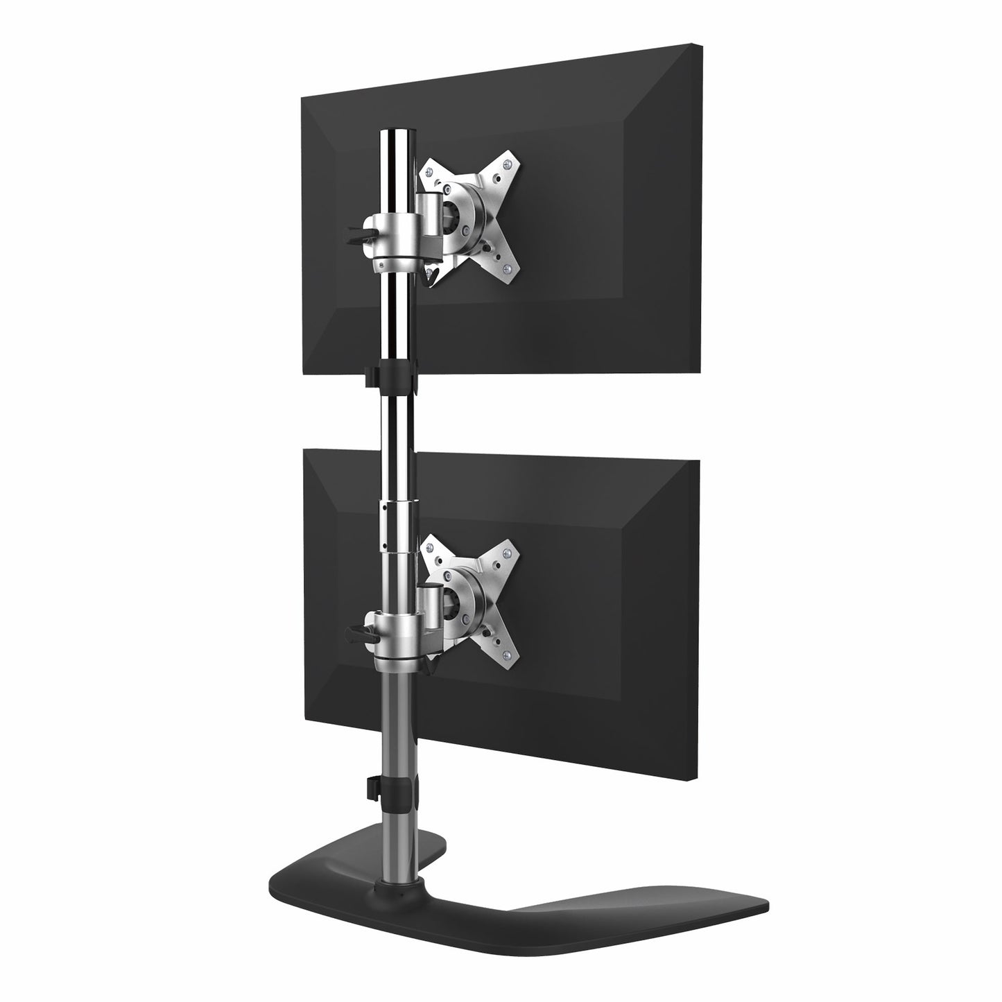 StarTech.com Vertical Dual Monitor Stand, Ergonomic Desktop Stacked Two Monitors Mount