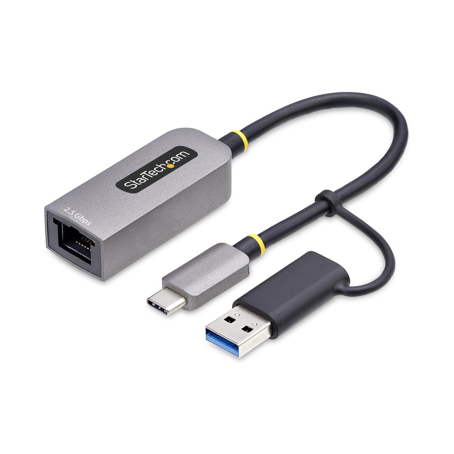 StarTech.com 2.5GbE USB-C to Ethernet Adapter with USB-A Converter, NBASE-T NIC, USB