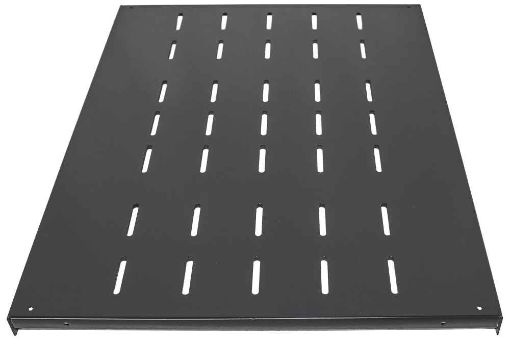 Intellinet 19" Fixed Shelf, 1U, 600mm Depth, Heavy-Duty, Max 100kg, Black Rack