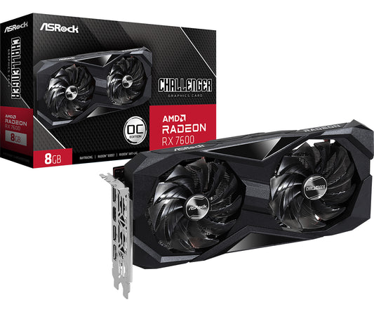 Asrock Challenger 90-GA41ZZ-00UANF graphics card AMD Radeon RX 7600 8 GB GDDR6 Hub