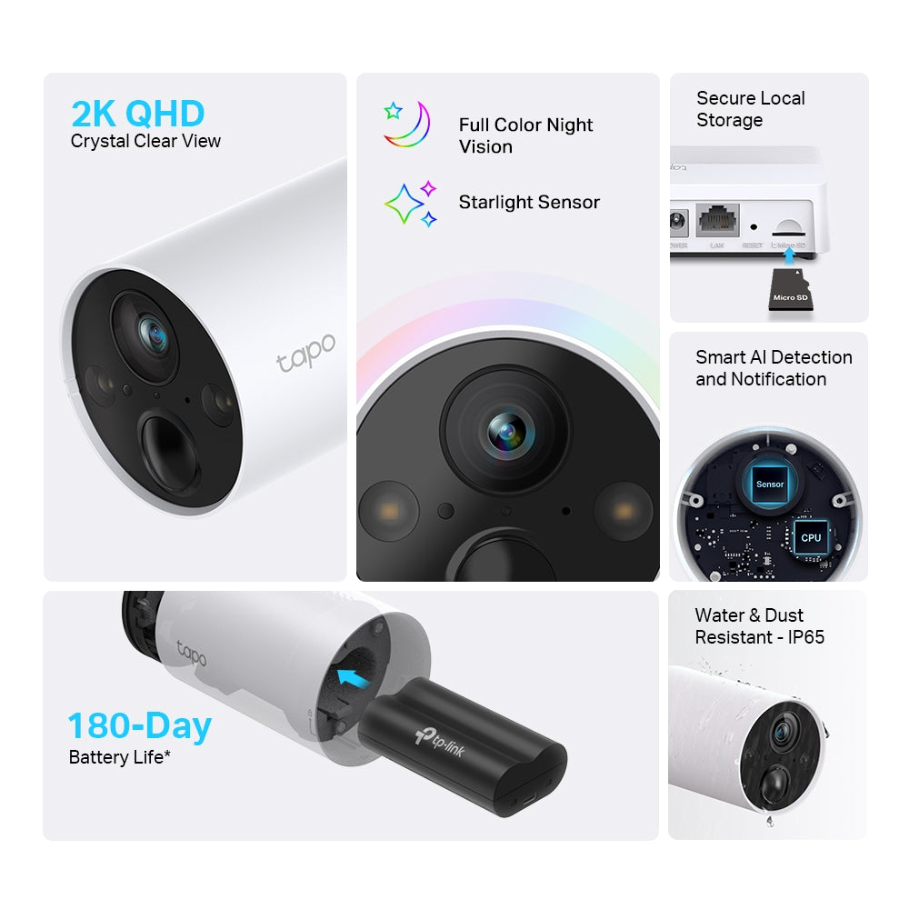TP-LINK Tapo Smart Wire-Free Security Camera System, 1-Camera System