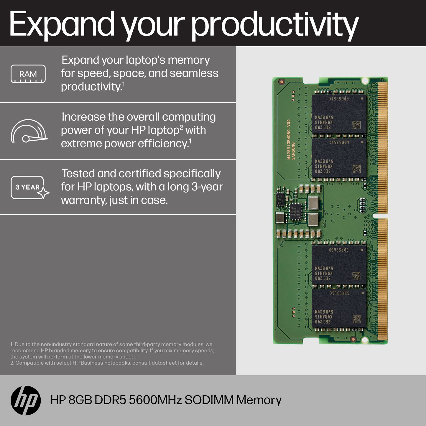 HP 8GB DDR5 5600MT/s SO-DIMM Laptop RAM