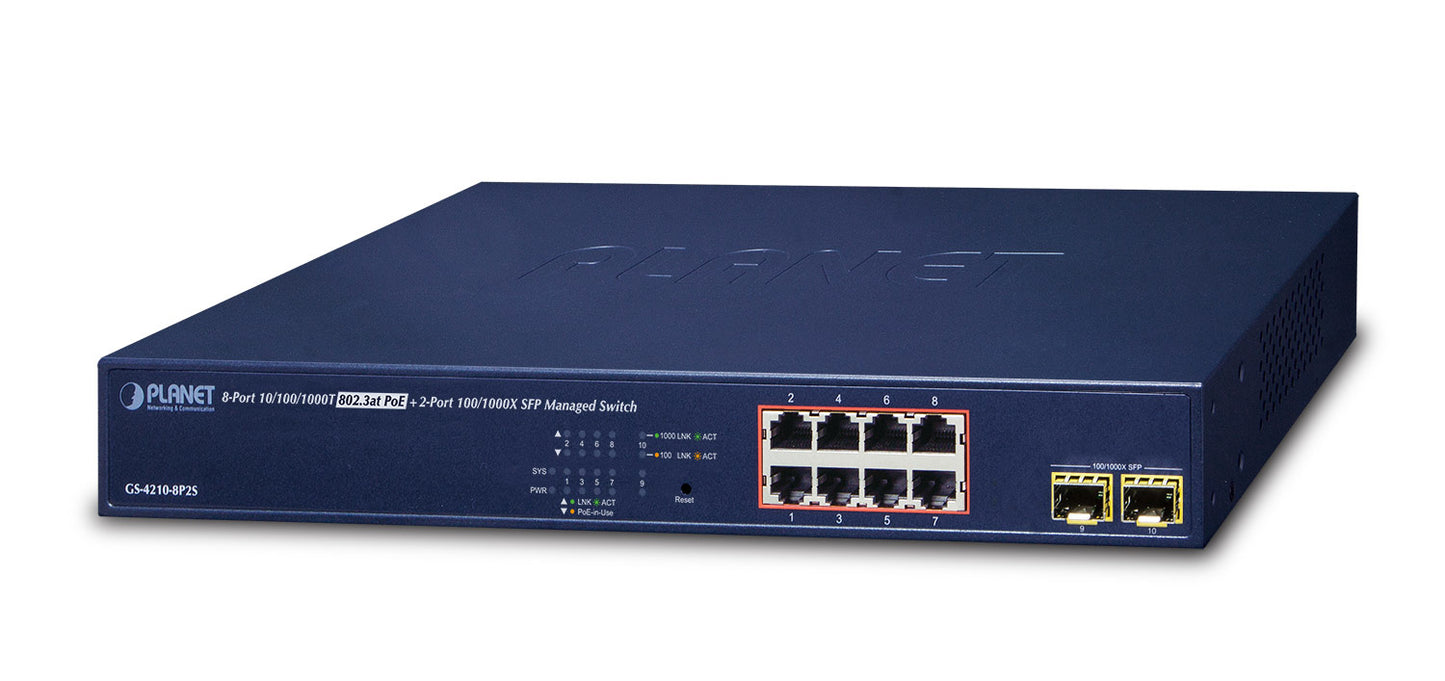 Planet GS-4210-8P2S network switch PoE