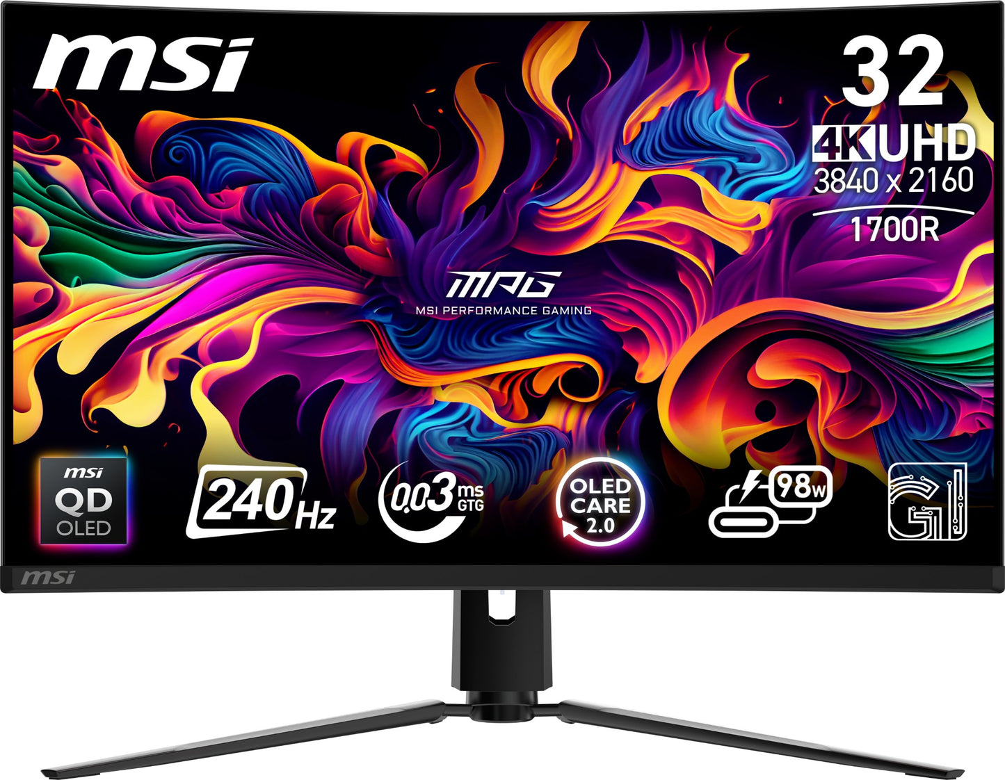MSI MPG 321CURX QD-OLED 31.5" 4K UHD OLED 240Hz Monitor