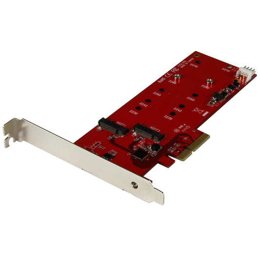 StarTech.com 2x M.2 SATA SSD Controller Card - PCIe - TAA Hub
