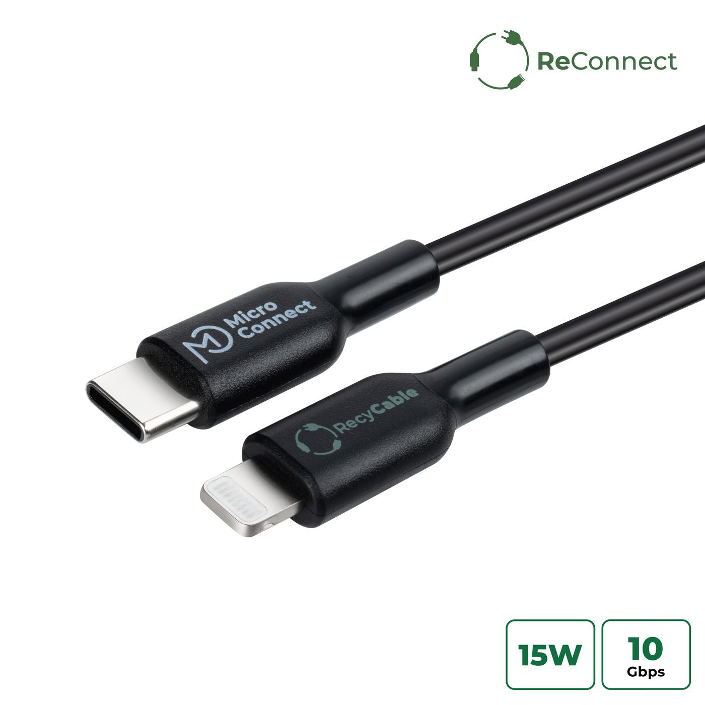 Microconnect ECO-USB3.1CL1 lightning cable 1 m Black
