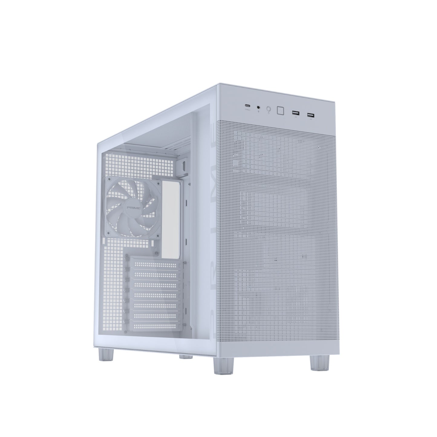 ASUS PRIME AP303 TG White Midi Tower PC Case