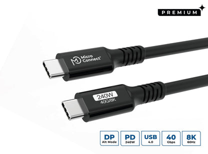 Microconnect USB4CC2-240W USB cable USB4 Gen 3x2 2 m USB C Black