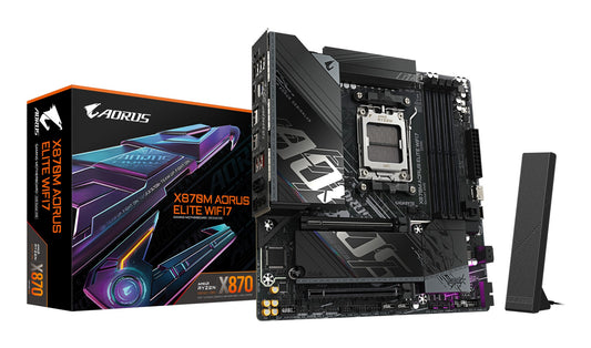 Gigabyte X870M AORUS ELITE WIFI7 Motherboard - Supports AMD Ryzen 9000 CPUs, 14+2+2