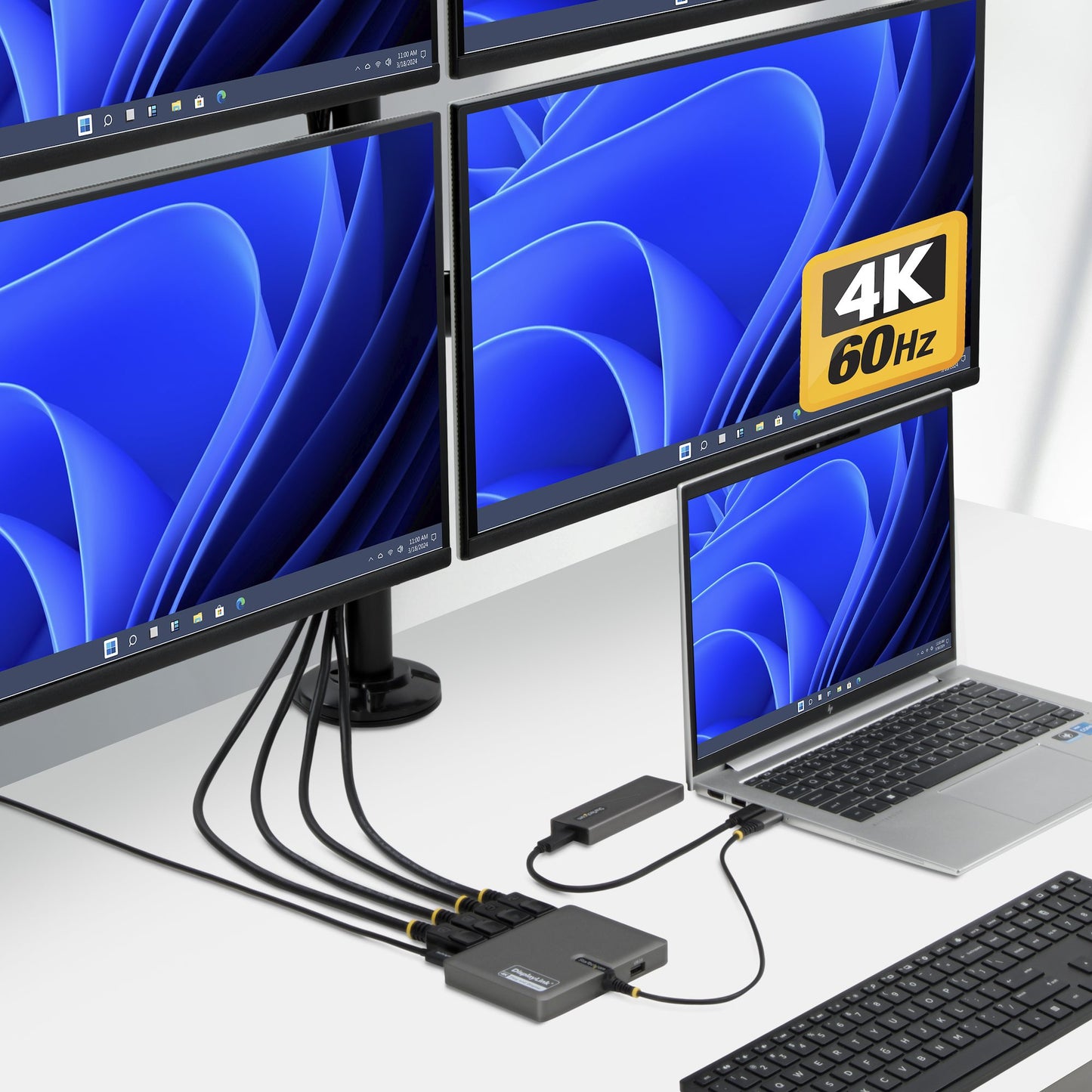 StarTech.com Quad-Monitor Workstation Adapter USB-C Docking Station (DPADAPT)