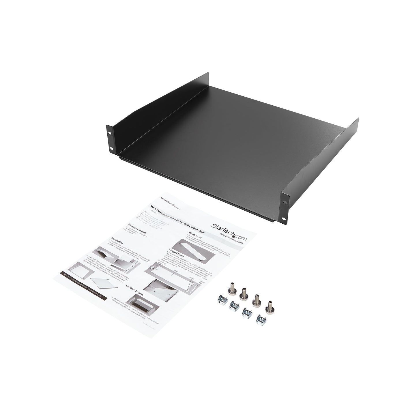 StarTech.com 2U Server Rack Shelf - Universal Rack Mount Cantilever Shelf for 19" (ABSHELF)