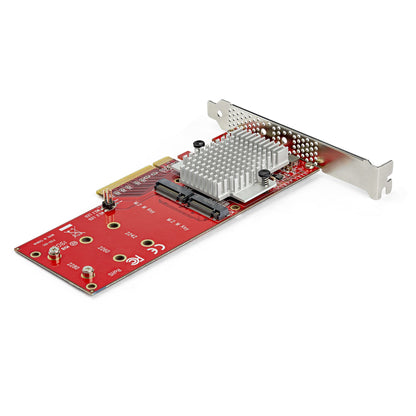 StarTech.com Dual M.2 PCIe SSD Adapter Card - x8 / x16 Dual NVMe or AHCI M.2 SSD to Hub