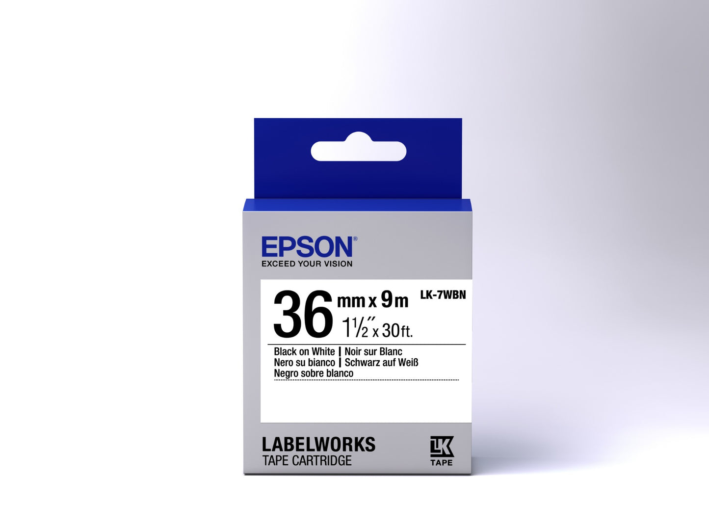 Epson C53S657006/LK-7WBN DirectLabel-etikettes black on white 36mm x 9m for Epson Labels