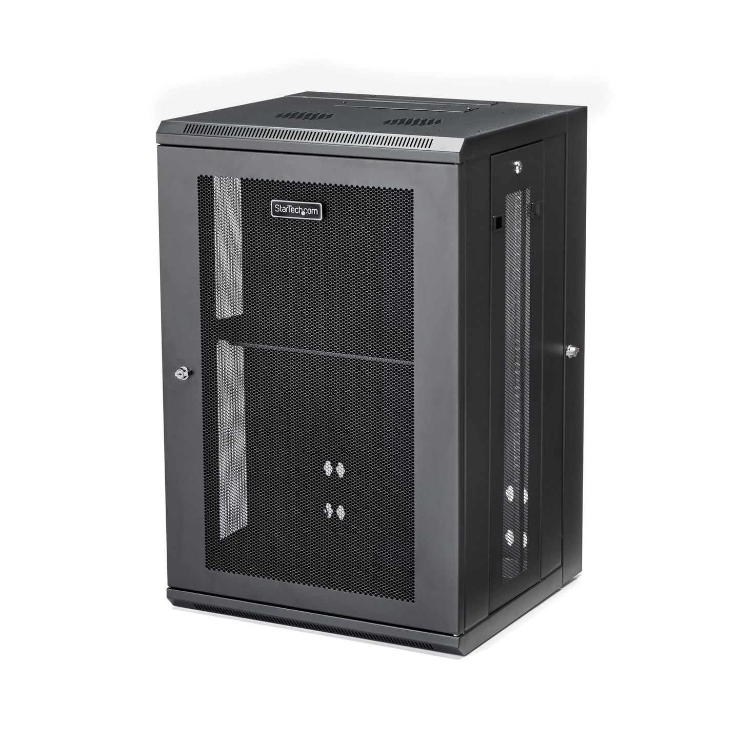 StarTech.com 4-Post 18U Wall Mount Network Cabinet with 1U Shelf, 19" Hinged Rack