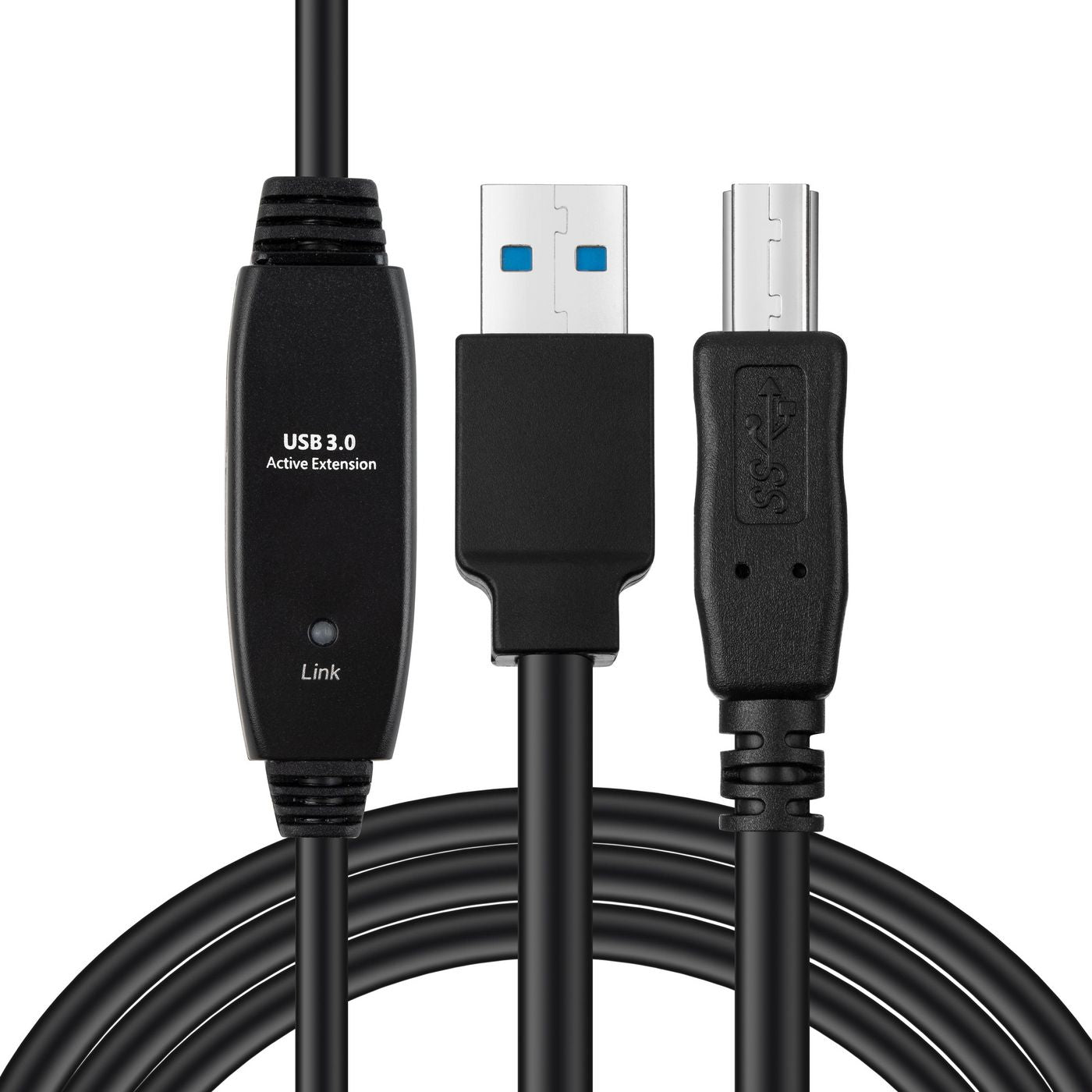 Microconnect Active USB3.0 A-B 10m M-M, Black Cable