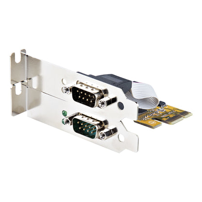 StarTech.com 2-Port PCI Express Serial Card, Dual Port PCIe to RS232 (DB9) Serial Hub