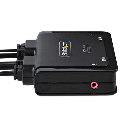 StarTech.com 2-Port Hybrid USB-C HDMI Cable KVM Switch, 4K 60Hz, Compact KVM with