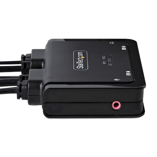 StarTech.com 2-Port Hybrid USB-C HDMI Cable KVM Switch, 4K 60Hz, Compact KVM with