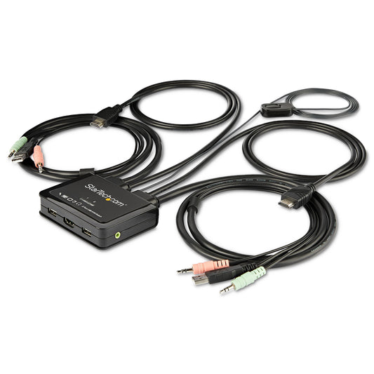 StarTech.com 2 Port HDMI KVM Switch - 4K 60Hz - Compact Dual Port UHD/Ultra HD USB