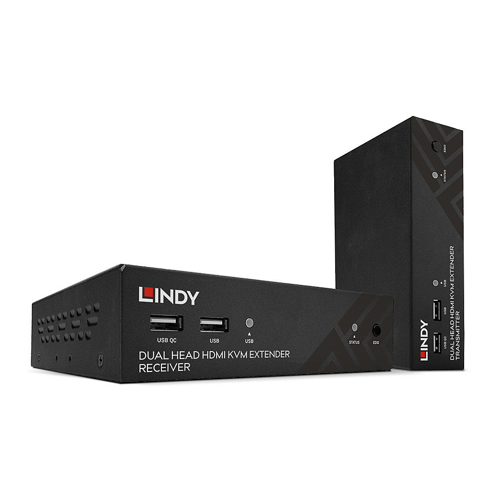 Lindy 100m Cat.6 Dual Head HDMI, USB and RS-232 Extender KVM Switch