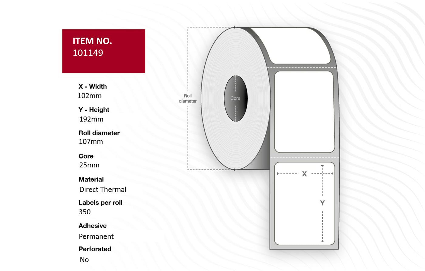 CAPTURE 101149 printer label White Labels