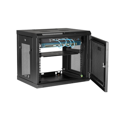 StarTech.com 2-Post 9U Wall Mount Network Cabinet with 1U Shelf, 19" Wall-Mounted Rack